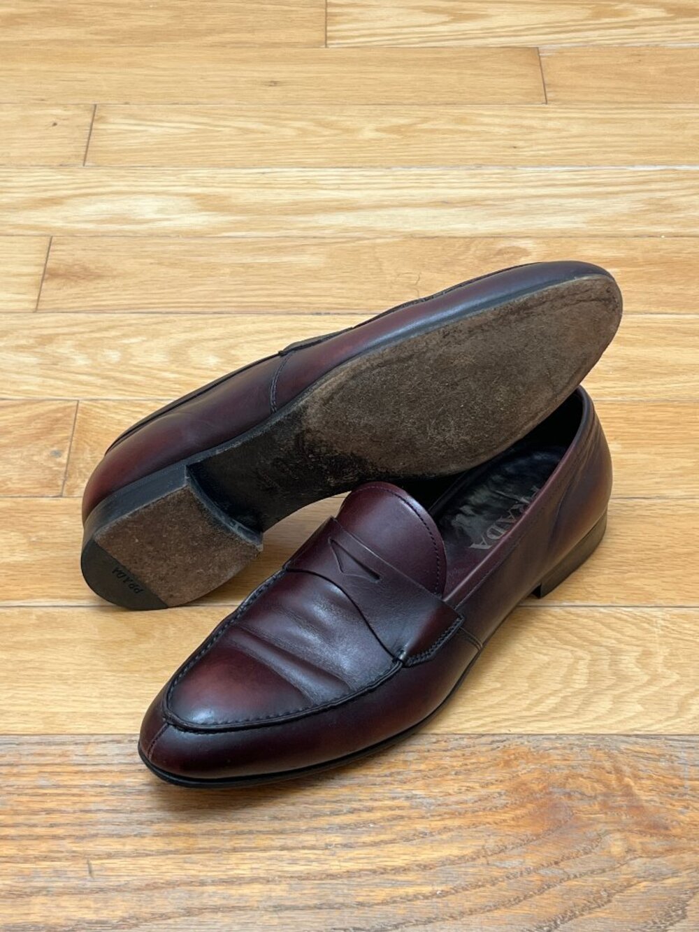 Prada Leather Penny Loafers UK9